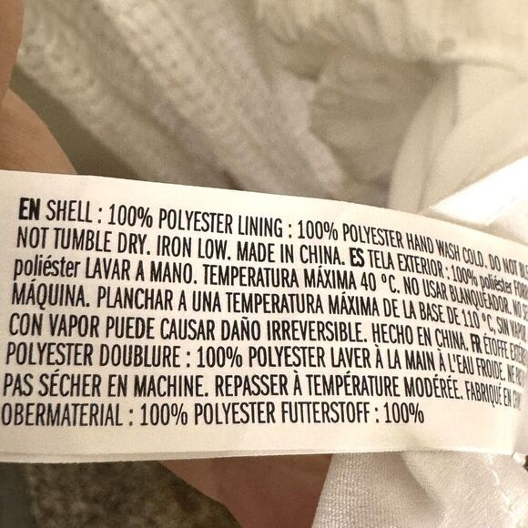 English Factory Dress Womens XS White Textured Midi Tie Sleeve Boho Pockets - Picture 8 of 9